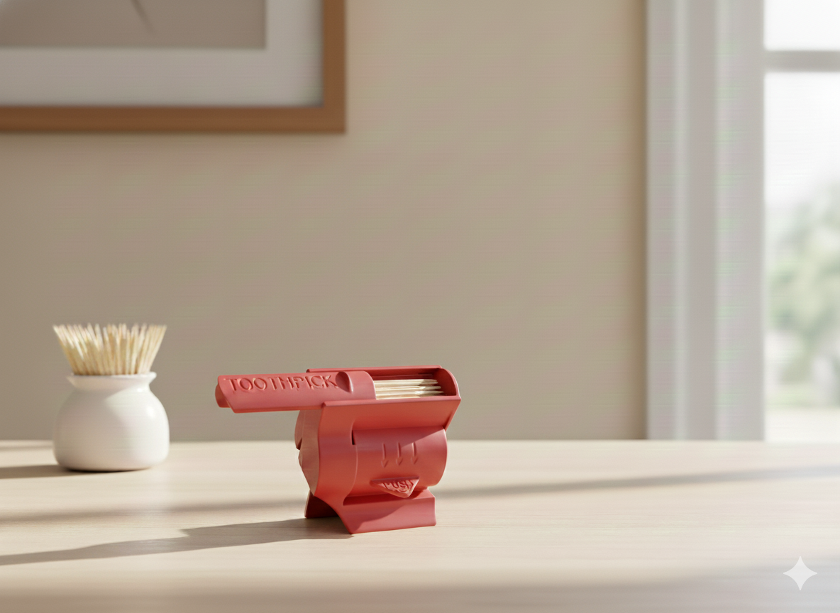 Push-Button Toothpick Dispenser