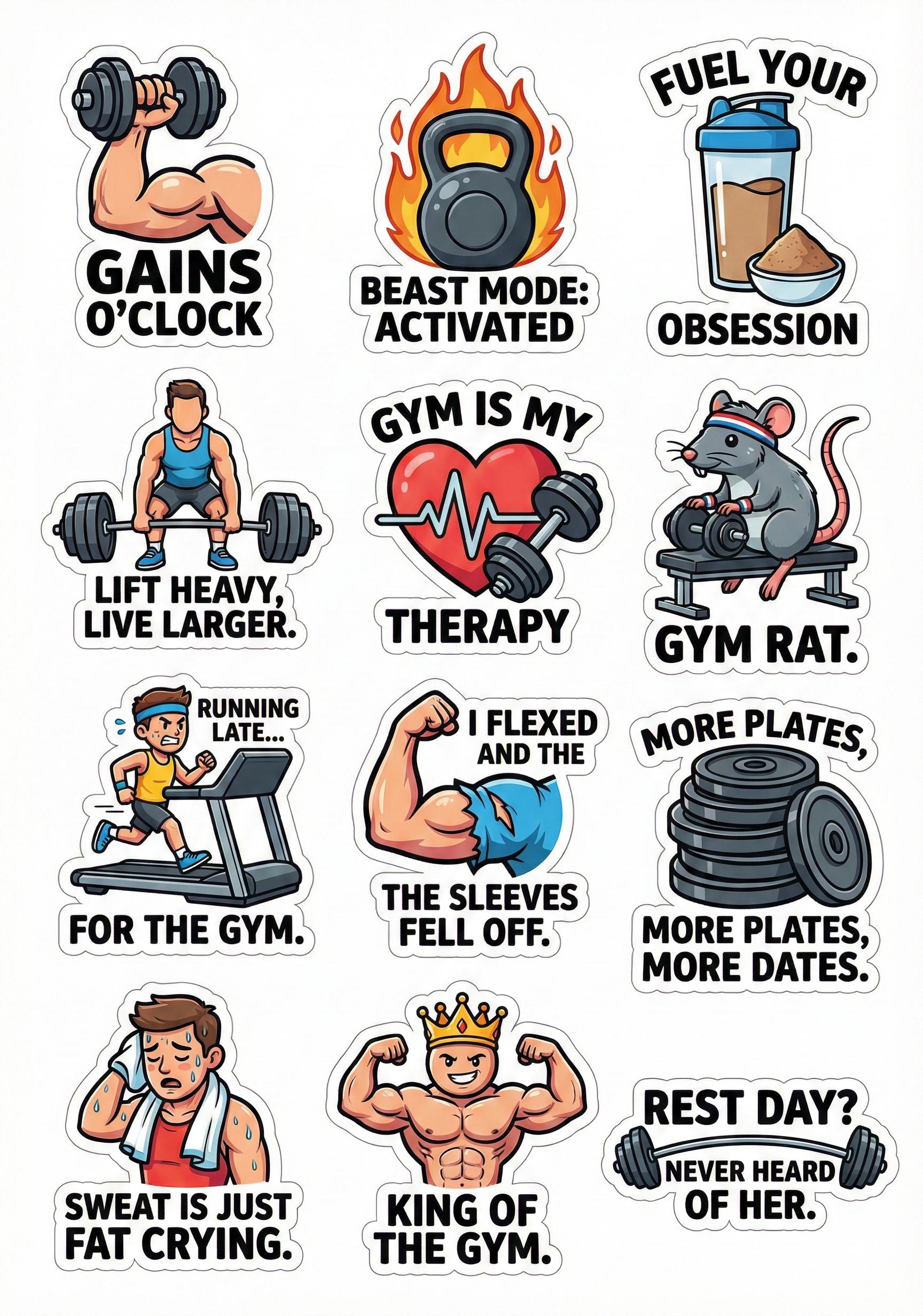 The Ultimate Gym Life Sticker Pack
