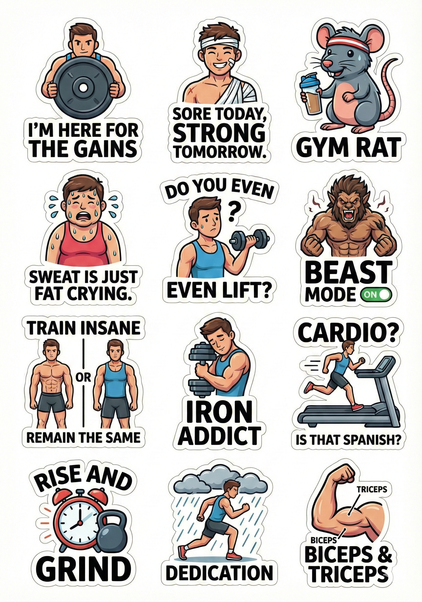 The Ultimate Gym Life Sticker Pack
