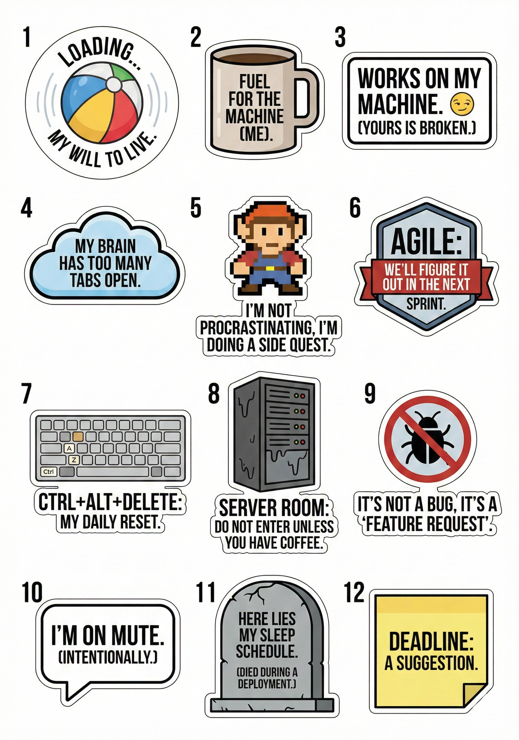 Level Up Wellness and Work Life Balance Sticker Pack