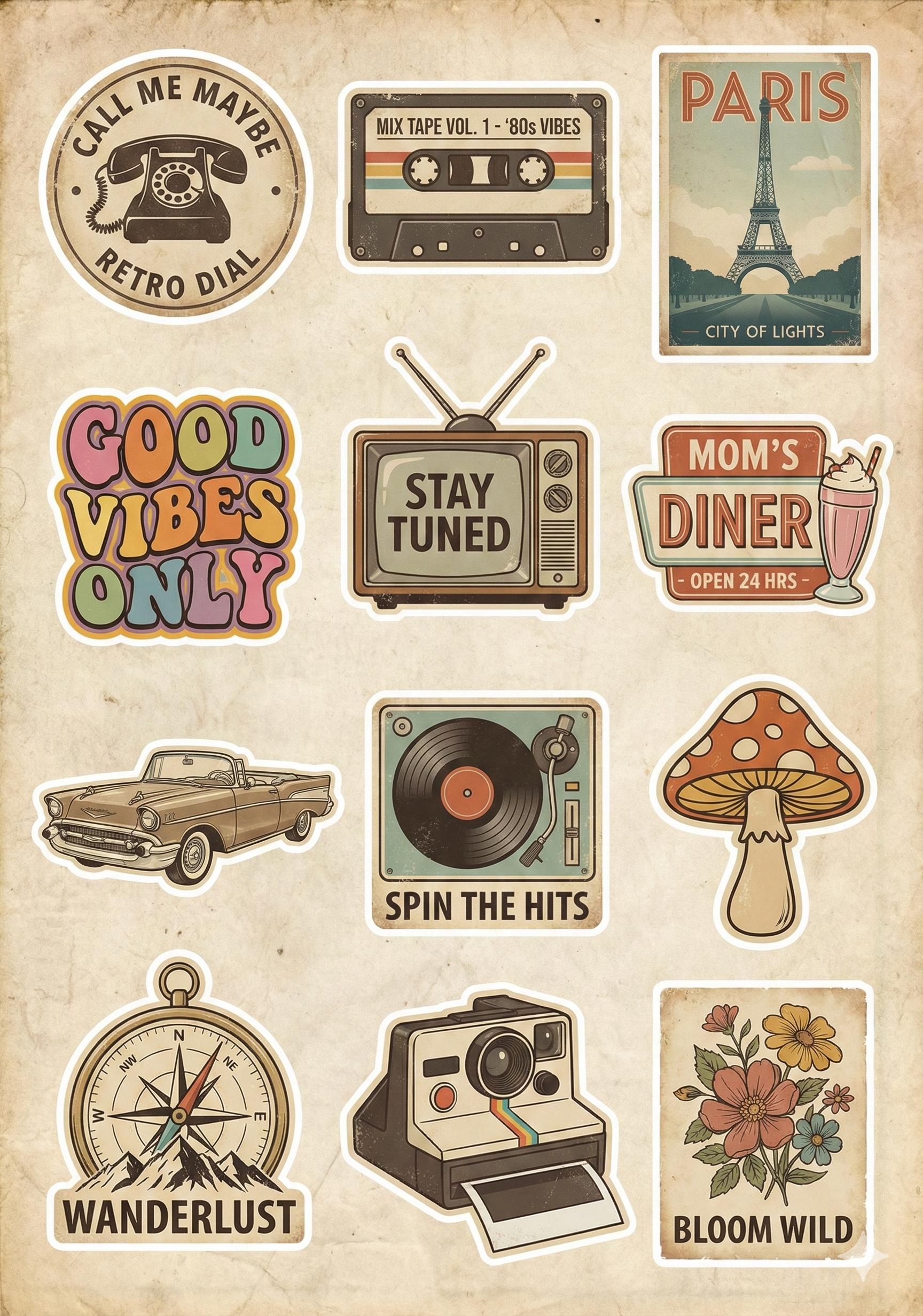 Vintage Aesthetic Sticker Pack