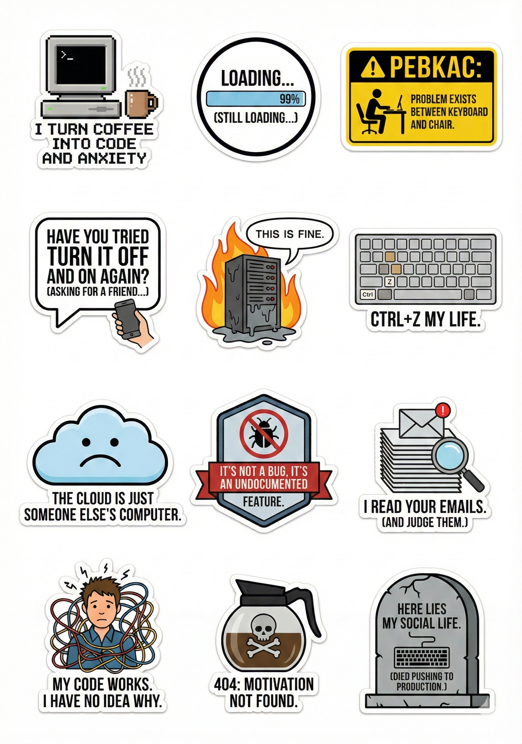 Level Up Wellness and Work Life Balance Sticker Pack