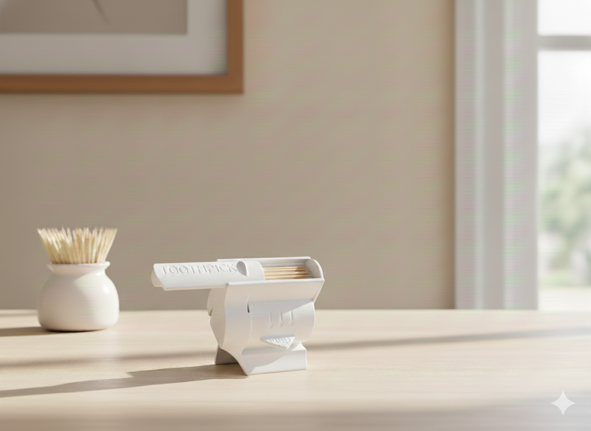 Push-Button Toothpick Dispenser