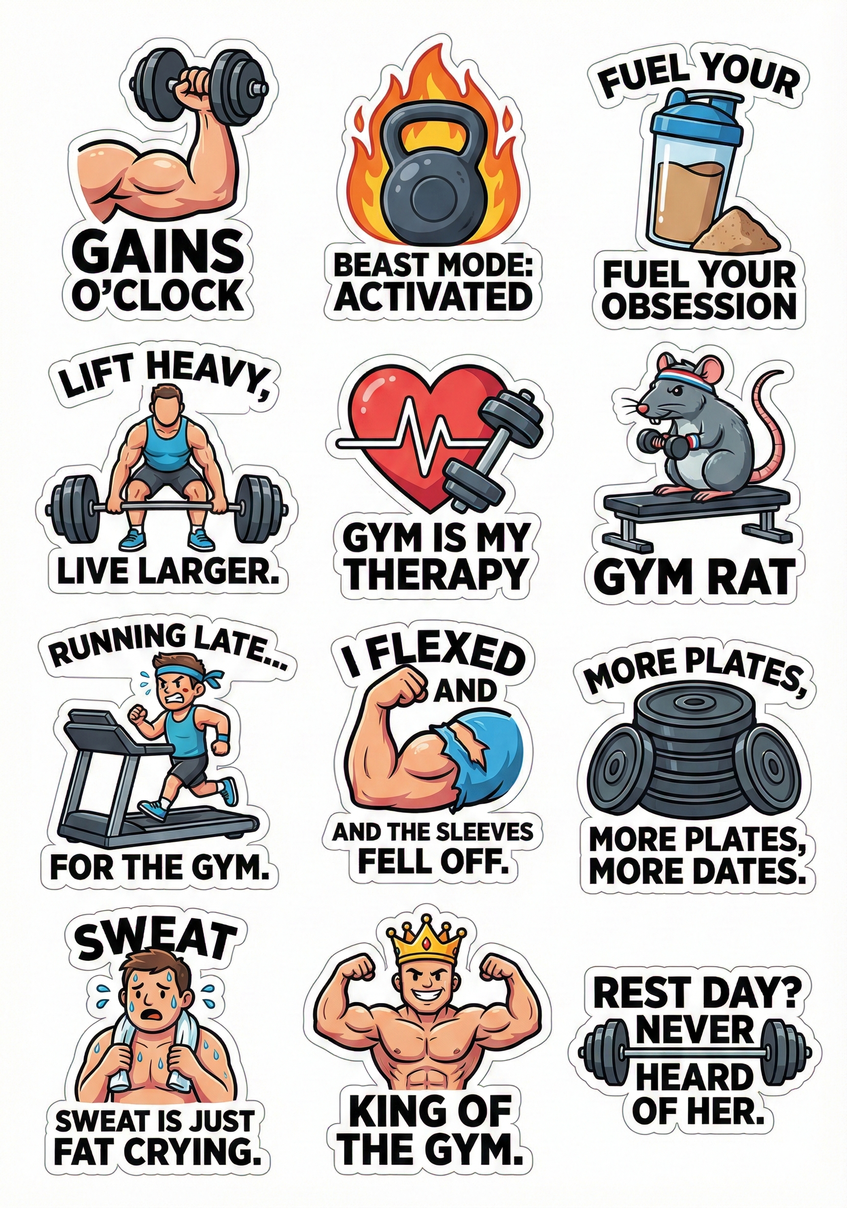 The Ultimate Gym Life Sticker Pack