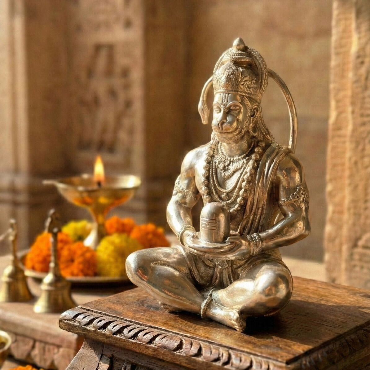 The Devout Hanuman: 3D Printed Metallic Copper Idol