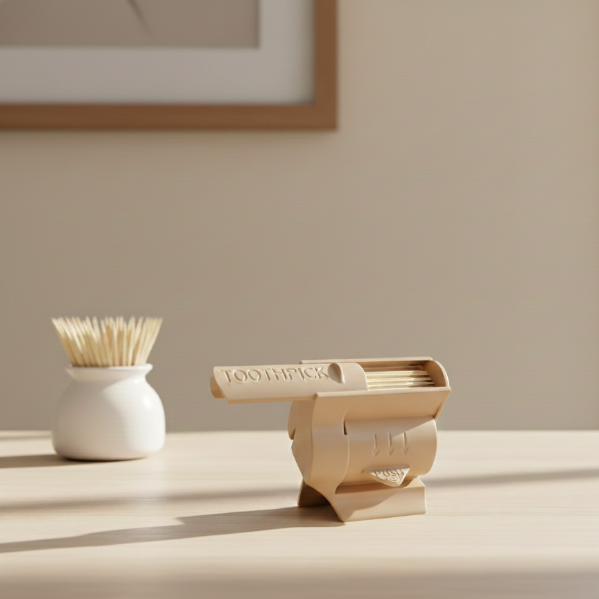 Push-Button Toothpick Dispenser