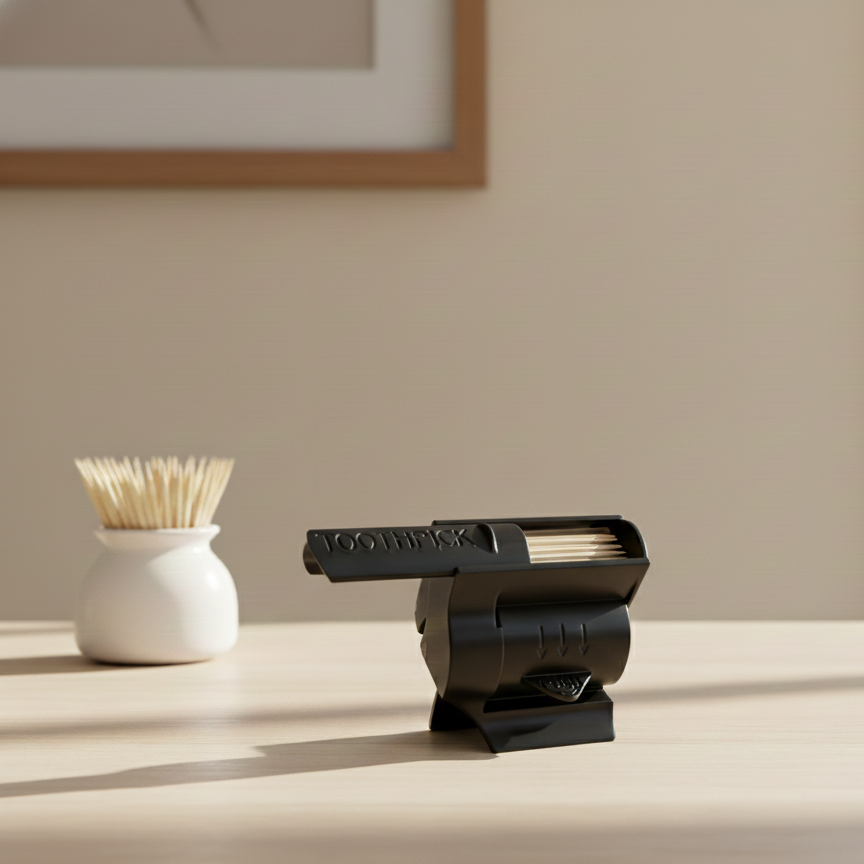 Push-Button Toothpick Dispenser