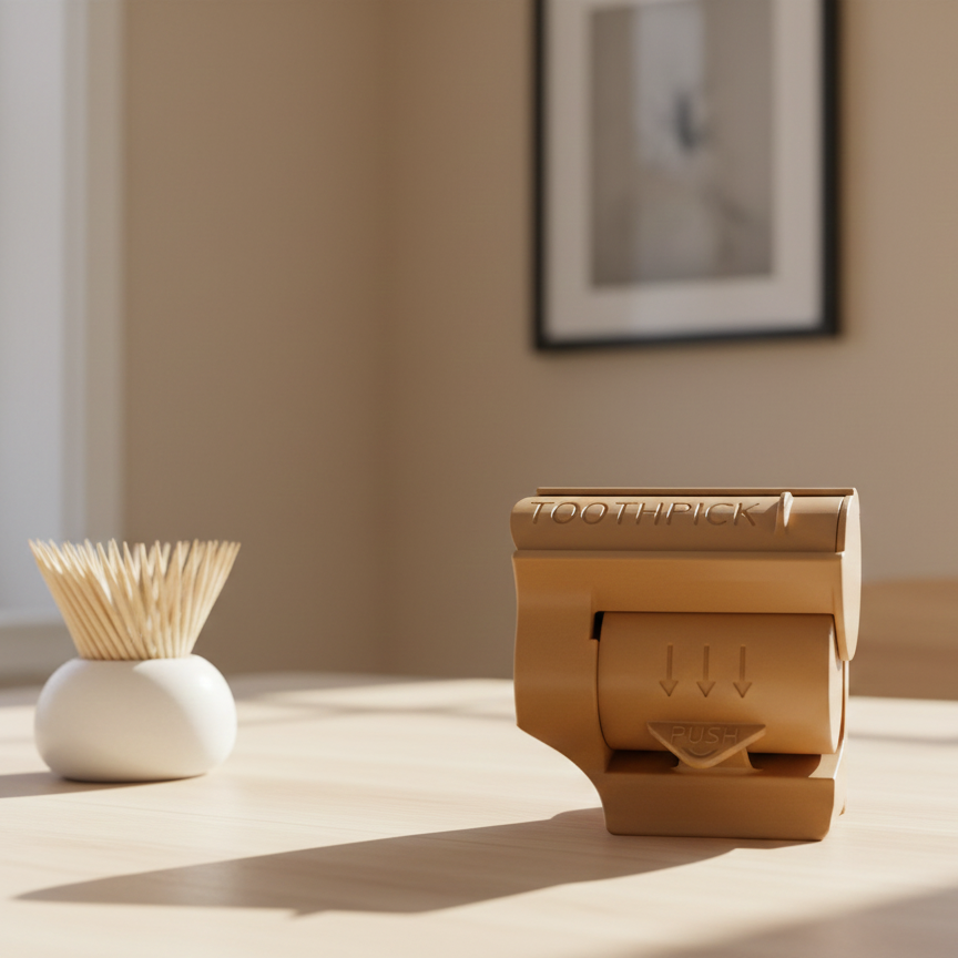 Push-Button Toothpick Dispenser