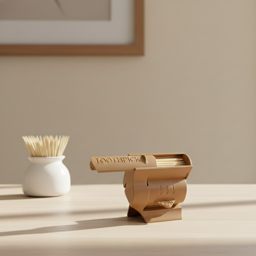 Push-Button Toothpick Dispenser