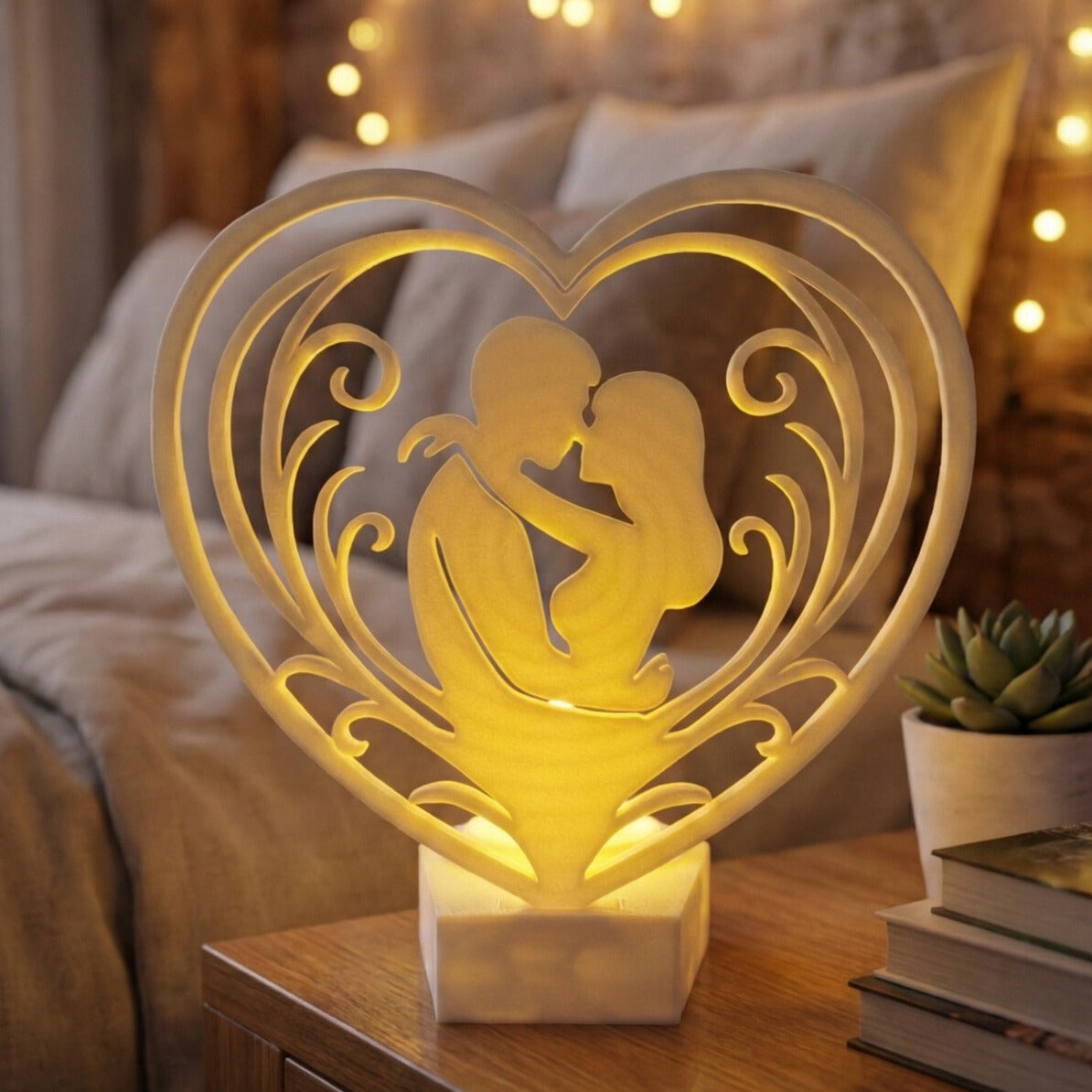Romantic Couple Heart Tea Light Holder