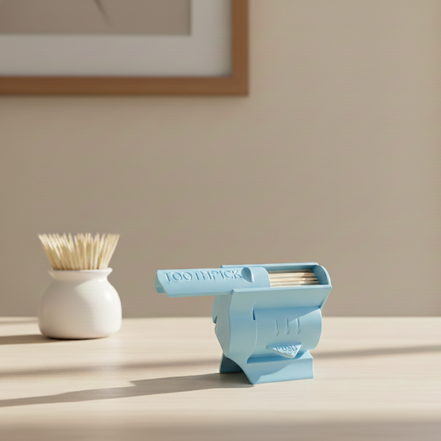 Push-Button Toothpick Dispenser