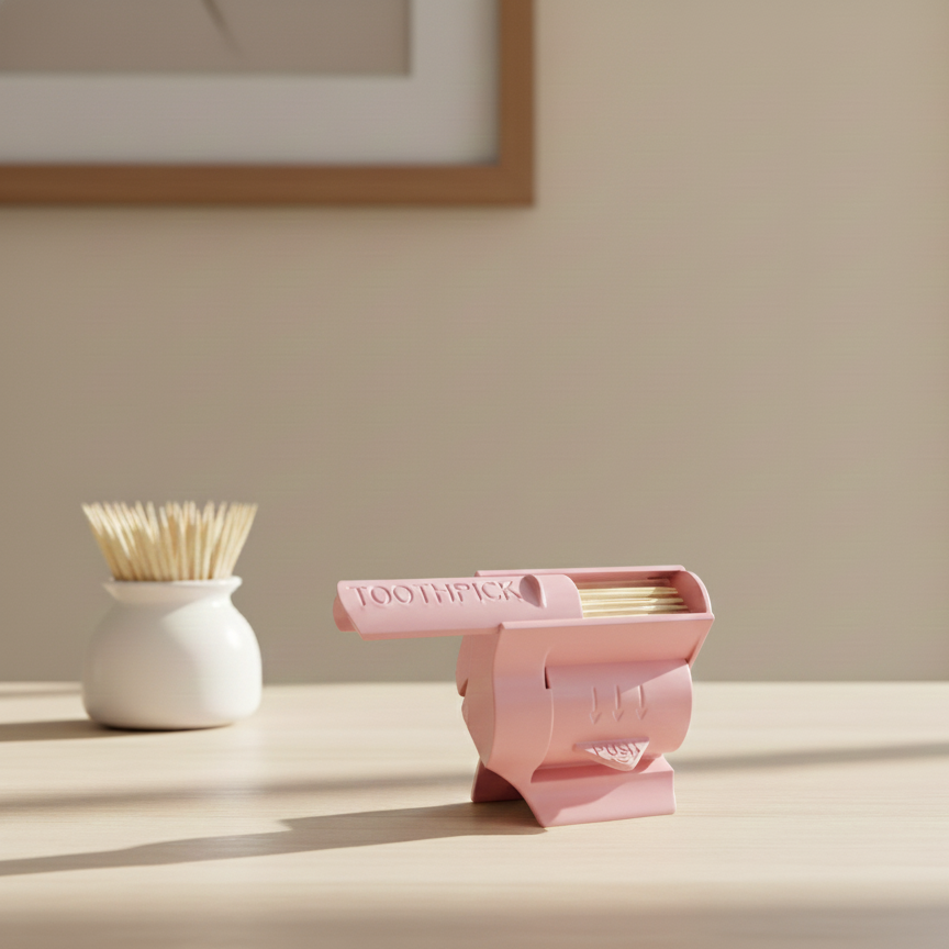 Push-Button Toothpick Dispenser