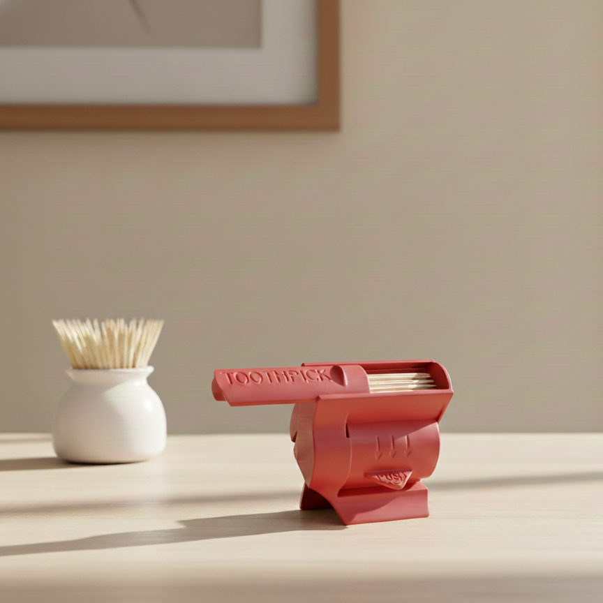 Push-Button Toothpick Dispenser