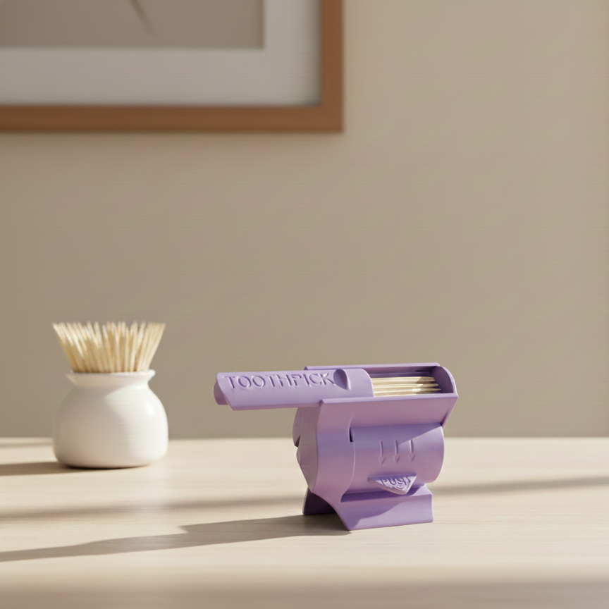 Push-Button Toothpick Dispenser