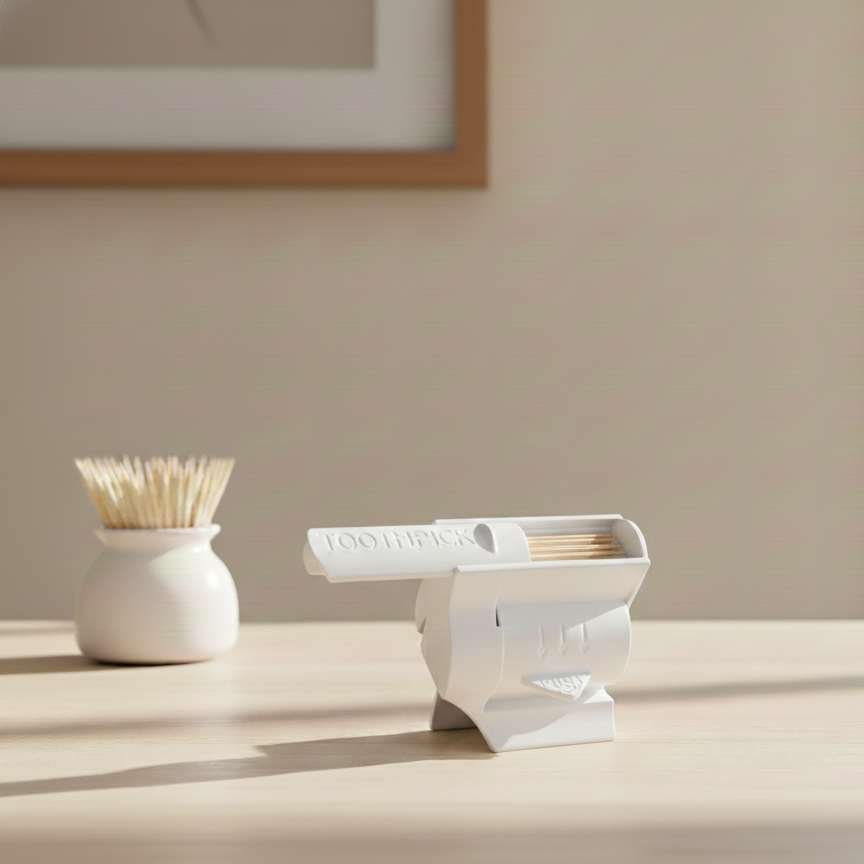 Push-Button Toothpick Dispenser